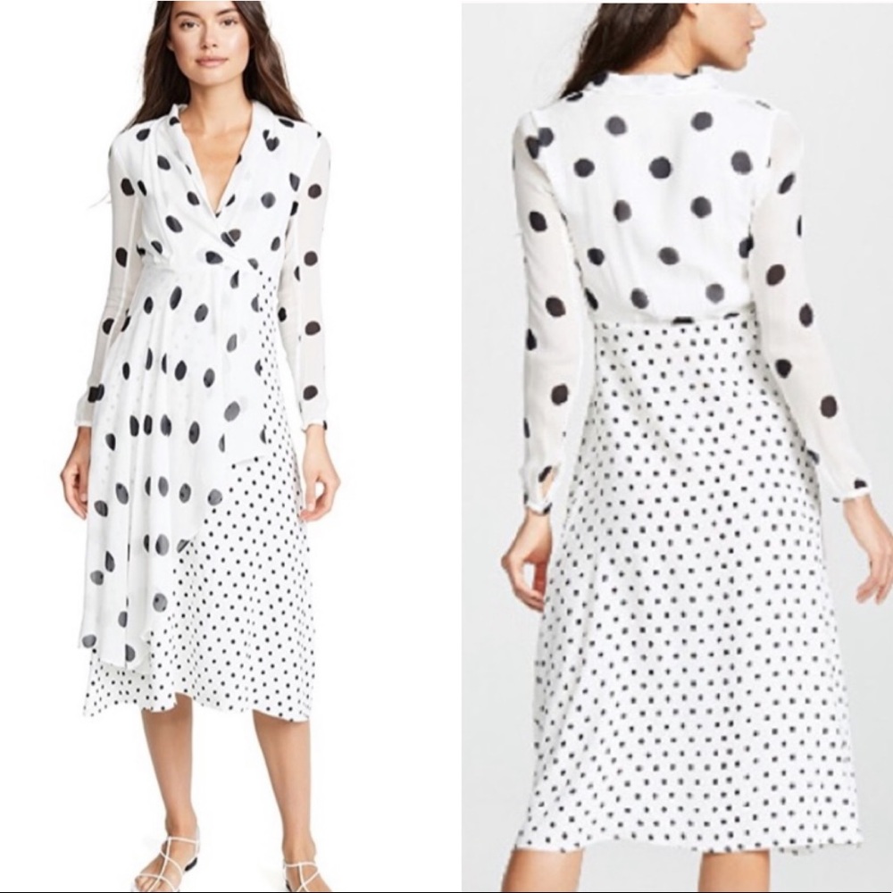 NWT Farm Rio Onca Dots Midi Crepe Dress